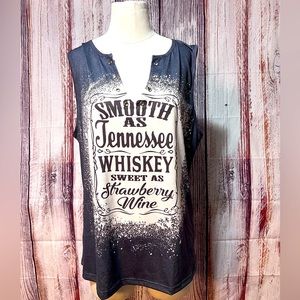 SAUKOLE | SLEEVELESS V NECK "SMOOTH AS TENNESSEE WHISKEY" TOP